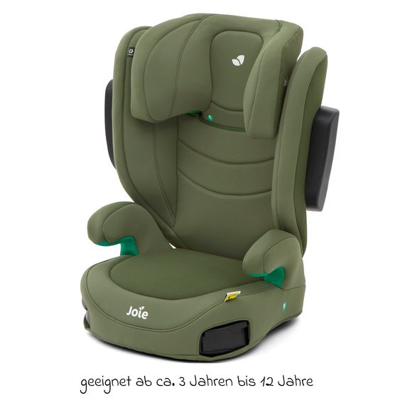 joie Kindersitz i-Trillo i-Size ab 3 Jahre - 12 Jahre (100 cm-150 cm) inkl. Getränkehalter - Moss