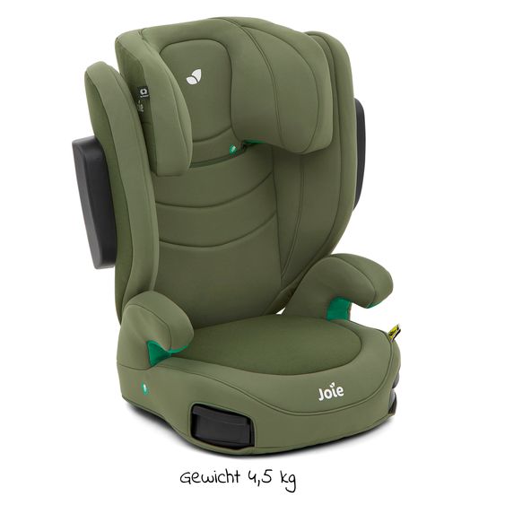 joie Kindersitz i-Trillo i-Size ab 3 Jahre - 12 Jahre (100 cm-150 cm) inkl. Getränkehalter - Moss