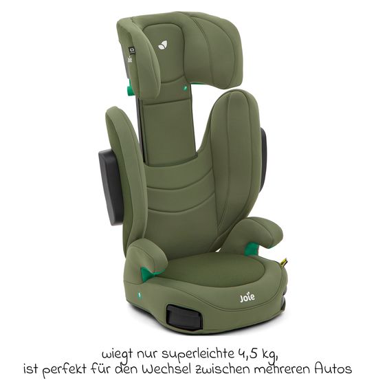 joie Kindersitz i-Trillo i-Size ab 3 Jahre - 12 Jahre (100 cm-150 cm) inkl. Getränkehalter - Moss