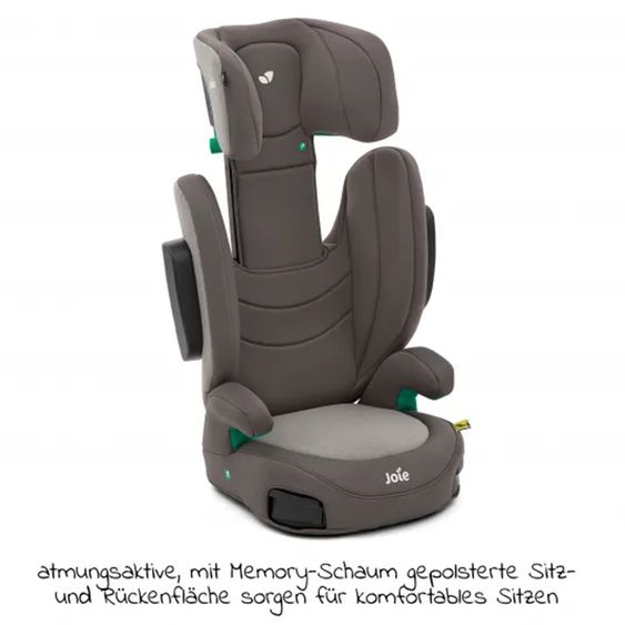 joie Kindersitz i-Trillo i-Size mit Sommerbezug ab 3 Jahre - 12 Jahre (100 cm -150 cm) inkl. Getränkehalter - Dark Pewter