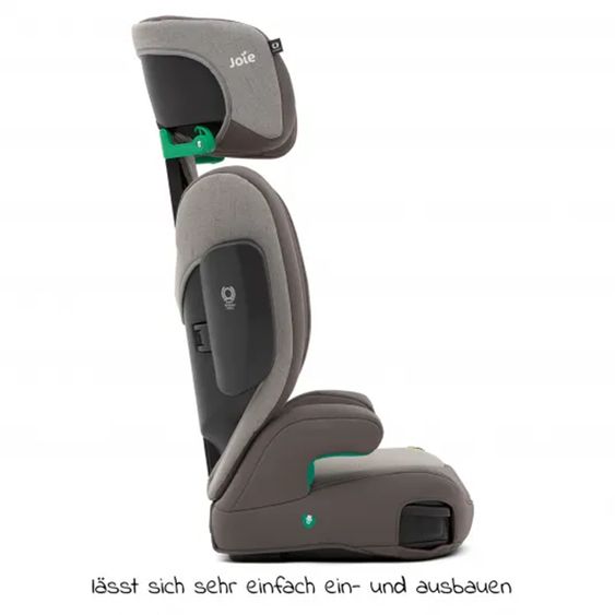 joie Kindersitz i-Trillo i-Size mit Sommerbezug ab 3 Jahre - 12 Jahre (100 cm -150 cm) inkl. Getränkehalter - Dark Pewter