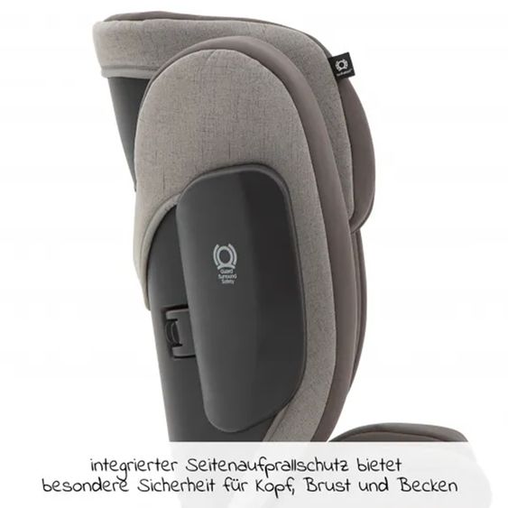 joie Kindersitz i-Trillo i-Size mit Sommerbezug ab 3 Jahre - 12 Jahre (100 cm -150 cm) inkl. Getränkehalter - Dark Pewter
