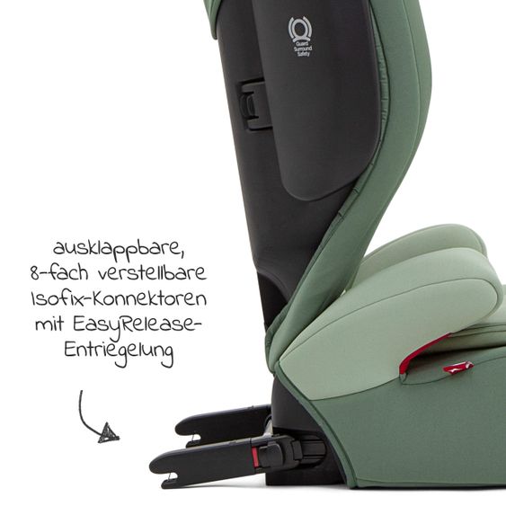 joie Kindersitz Traver Gruppe 2/3 - ab 3 Jahre - 12 Jahre (15 -36 kg) mit Isofix inkl. Auto - Organizer - Laurel