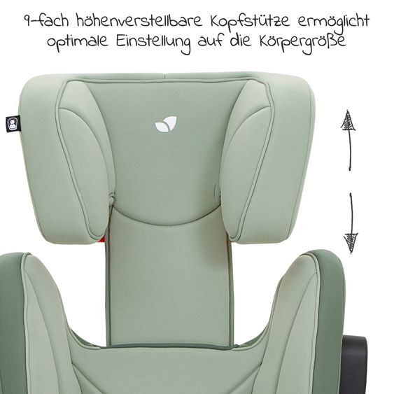 joie Kindersitz Traver Shield Gruppe 1/2/3 - ab 12 Monate - 12 Jahre (9-36 kg) mit Isofix - Laurel