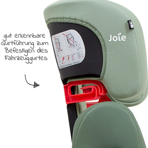 joie Kindersitz Traver Shield Gruppe 1/2/3 - ab 12 Monate - 12 Jahre (9-36 kg) mit Isofix inkl. Auto - Organizer - Laurel