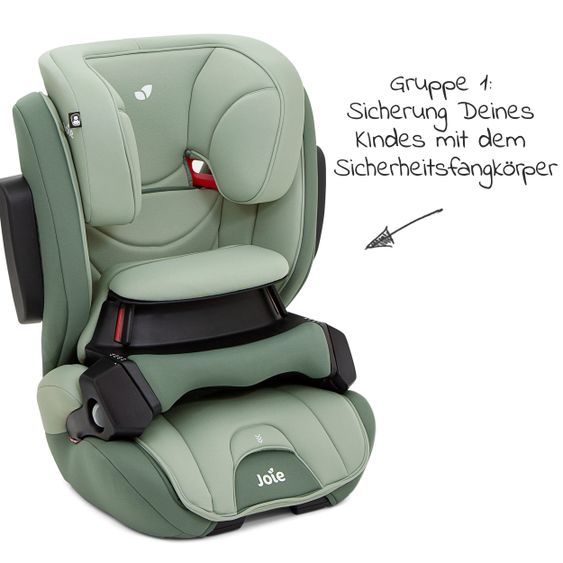 joie Kindersitz Traver Shield Gruppe 1/2/3 - ab 12 Monate - 12 Jahre (9-36 kg) mit Isofix inkl. Auto - Organizer - Laurel