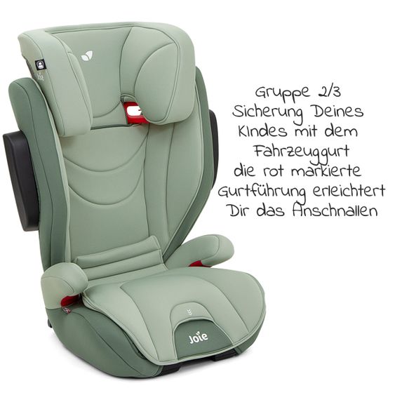 joie Kindersitz Traver Shield Gruppe 1/2/3 - ab 12 Monate - 12 Jahre (9-36 kg) mit Isofix inkl. Auto - Organizer - Laurel