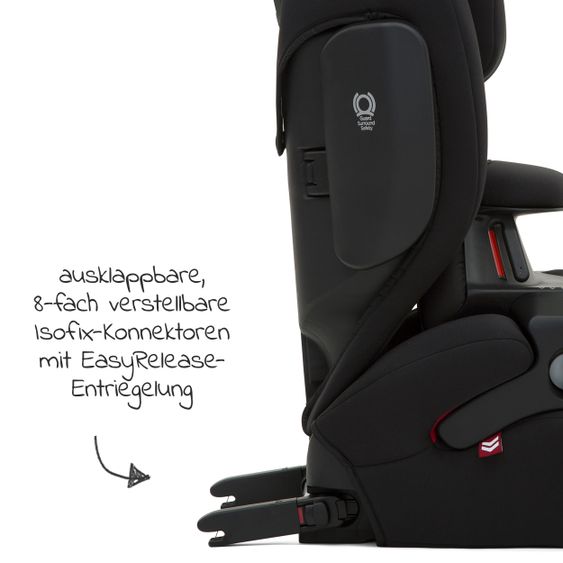 joie Kindersitz Traver Shield Gruppe 1/2/3 - ab 12 Monate - 12 Jahre (9-36 kg) mit Isofix  inkl. Auto - Organizer Coal