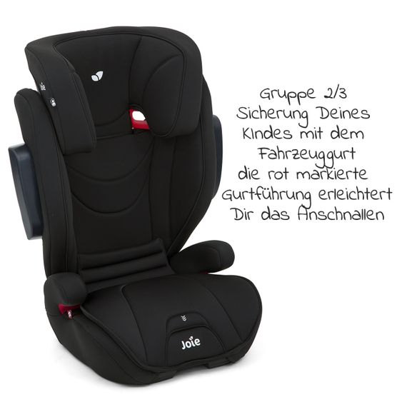 joie Kindersitz Traver Shield Gruppe 1/2/3 - ab 12 Monate - 12 Jahre (9-36 kg) mit Isofix  inkl. Auto - Organizer Coal