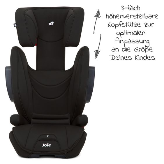 joie Kindersitz Traver Shield Gruppe 1/2/3 - ab 12 Monate - 12 Jahre (9-36 kg) mit Isofix  inkl. Auto - Organizer Coal