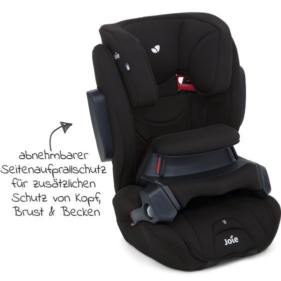 joie Kindersitz Traver Shield Gruppe 1/2/3 - ab 12 Monate - 12 Jahre (9-36 kg) mit Isofix  inkl. Auto - Organizer Coal