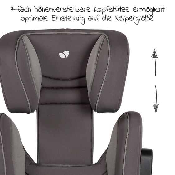 joie Kindersitz Trillo LX Gruppe 2/3 ab 3 Jahre - 12 Jahre (15-36 kg) mit Isofix inkl. Getränkehalter - Dark Pewter