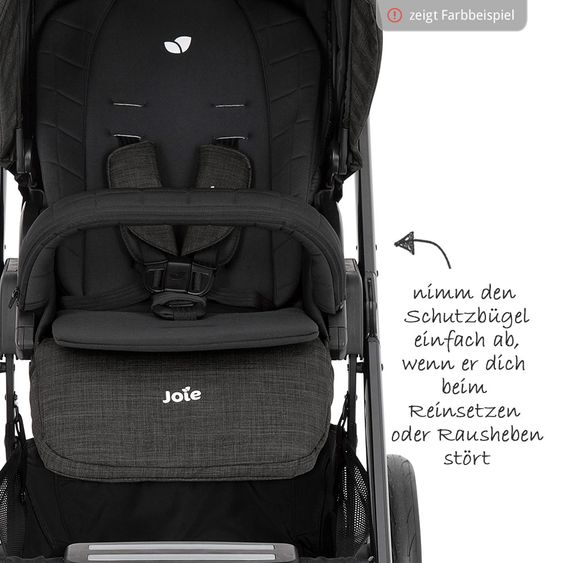 joie Set passeggino Chrome DLX Combi con navicella, coprigambe, adattatore e parapioggia - Grigio nebbia