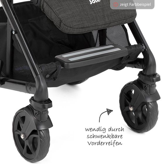 joie Set passeggino Chrome DLX Combi con navicella, coprigambe, adattatore e parapioggia - Grigio nebbia