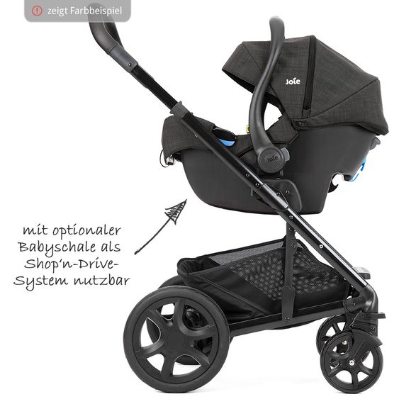 joie Set passeggino Chrome DLX Combi con navicella, coprigambe, adattatore e parapioggia - Grigio nebbia