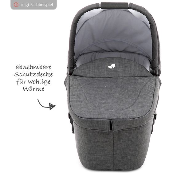 joie Set passeggino Chrome DLX Combi con navicella, coprigambe, adattatore e parapioggia - Grigio nebbia