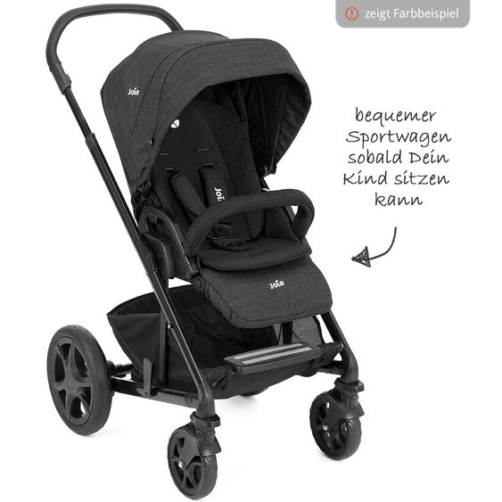 joie Set passeggino Chrome DLX Combi con navicella, coprigambe, adattatore e parapioggia - Grigio nebbia