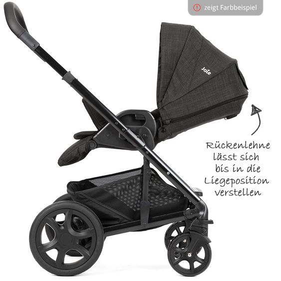 joie Set passeggino Chrome DLX Combi con navicella, coprigambe, adattatore e parapioggia - Grigio nebbia