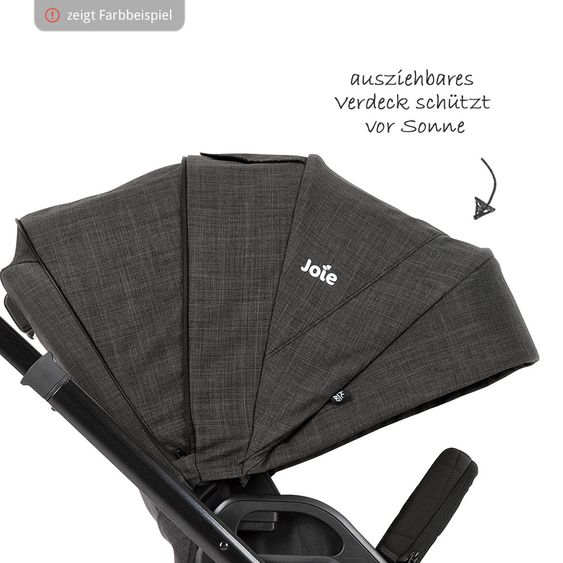 joie Set passeggino Chrome DLX Combi con navicella, coprigambe, adattatore e parapioggia - Grigio nebbia