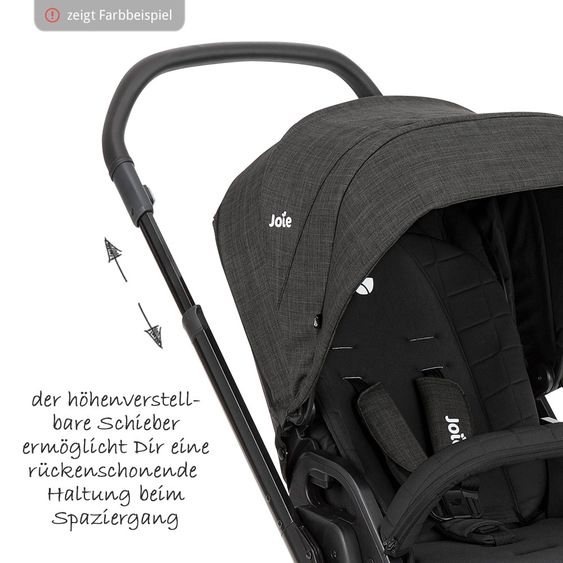 joie Set passeggino Chrome DLX Combi con navicella, coprigambe, adattatore e parapioggia - Grigio nebbia