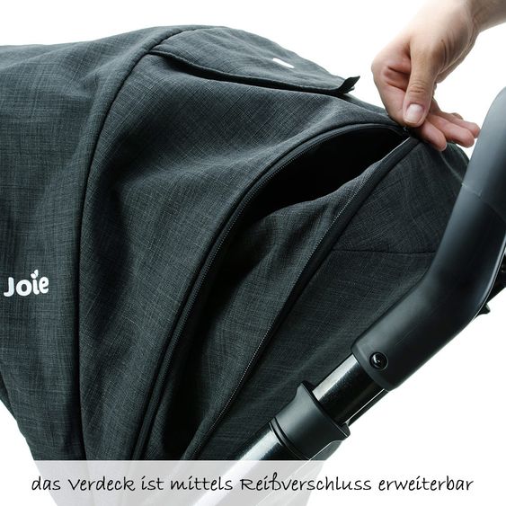 joie Kombi-Kinderwagen Chrome DLX Set inkl. Babywanne, Fußdecke, Adapter & Regenschutz - Pavement