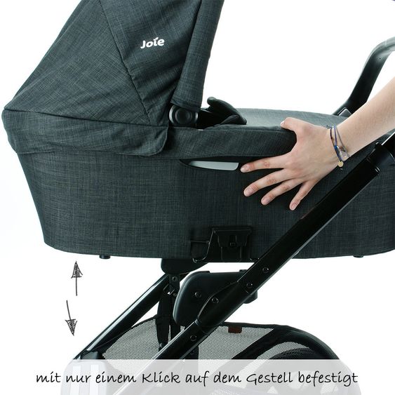 joie Kombi-Kinderwagen Chrome DLX Set inkl. Babywanne, Fußdecke, Adapter & Regenschutz - Pavement