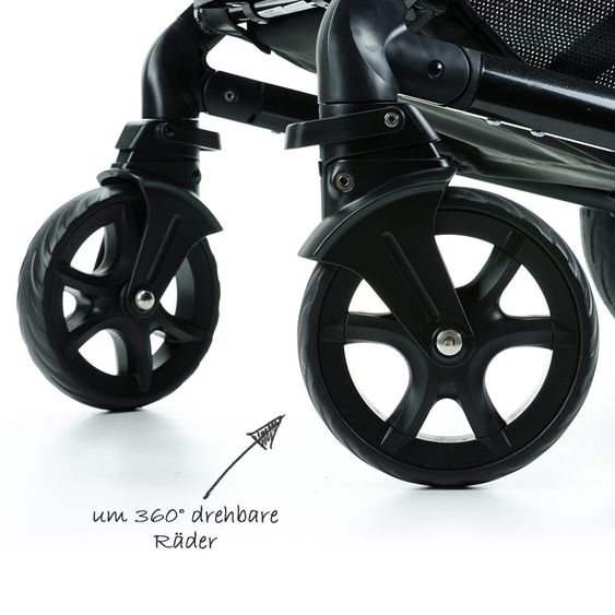 joie Kombi-Kinderwagen Chrome DLX Set inkl. Babywanne, Fußsack und Regenschutz - Dots