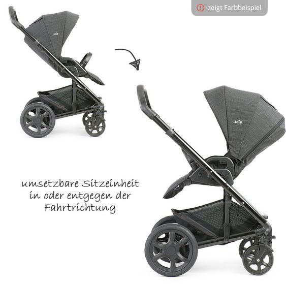 joie Kombi-Kinderwagen Chrome DLX Set inkl. Babywanne, Fußsack und Regenschutz - Dots