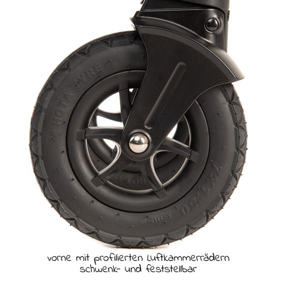 joie Kombi-Kinderwagen Litetrax 4 Air mit Luftreifen, Schieber-Ablagefach, Babywanne, Adapter & Zubehör Paket - Black