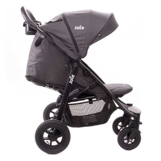 joie Kombi-Kinderwagen Litetrax 4 Air mit Luftreifen, Schieber-Ablagefach, Babywanne, Adapter & Zubehör Paket - Black
