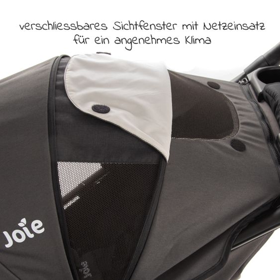 joie Kombi-Kinderwagen Litetrax 4 mit Schieber-Ablagefach, Babywanne, Adapter & Zubehör Paket - Black