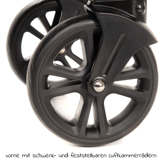 joie Kombi-Kinderwagen Litetrax 4 mit Schieber-Ablagefach, Babywanne, Adapter & Zubehör Paket - Black