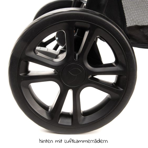 joie Kombi-Kinderwagen Litetrax 4 mit Schieber-Ablagefach, Babywanne, Adapter & Zubehör Paket - Black