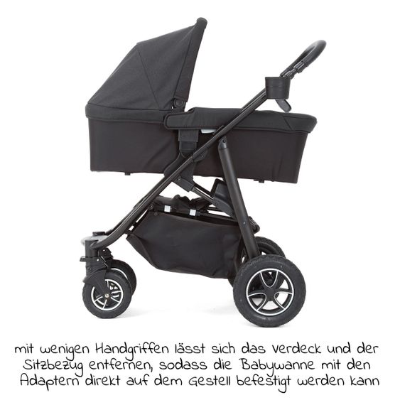 joie Combi stroller Mytrax Flex with comfort suspension, carrycot, adapter up to 22 kg loadable & XXL accessories package - Pavement
