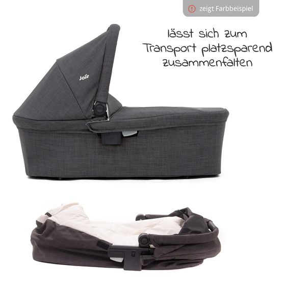 joie Kombi-Kinderwagen Mytrax mit Luftreifen, Babywanne, Adapter & Zubehör Paket - Gray Flannel