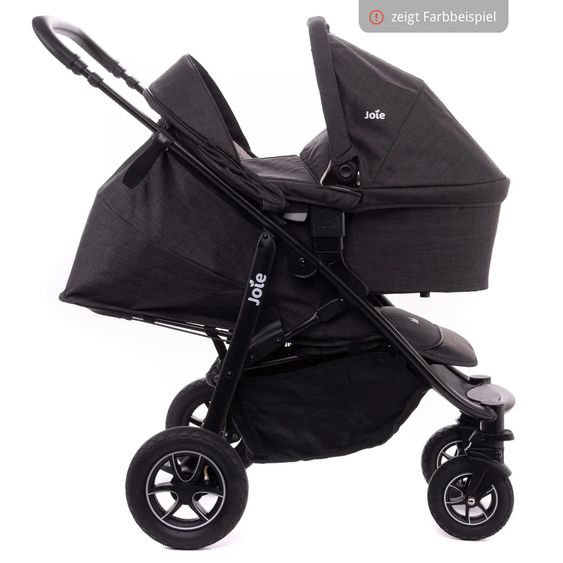 joie Kombi-Kinderwagen Mytrax mit Luftreifen, Babywanne, Adapter & Zubehör Paket - Gray Flannel