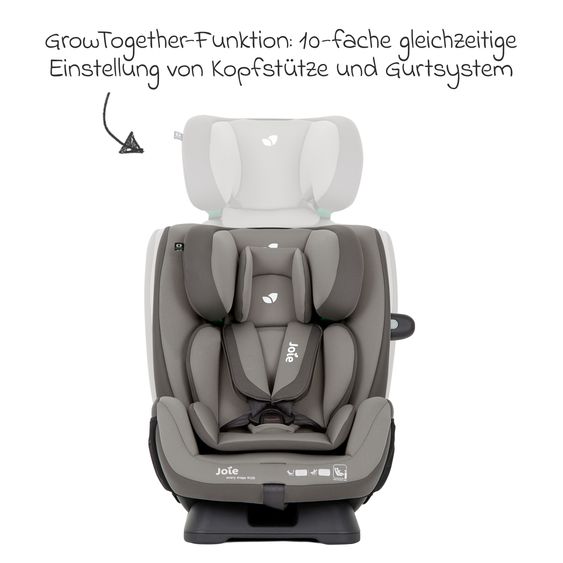 joie Reboarder-Kindersitz Every Stage R129 ab Geburt -12 Jahre (40 cm - 150 cm) Instalation mit dem Fahrzeuggurt inkl. Sitzverkleinerer - Cobblestone