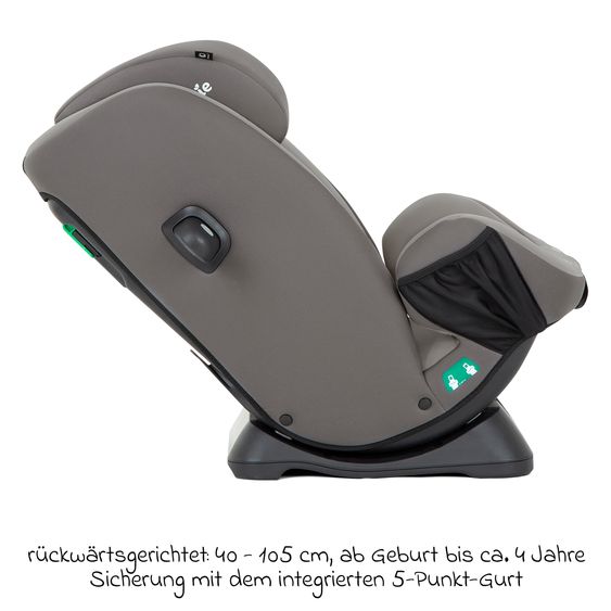 joie Reboarder-Kindersitz Every Stage R129 ab Geburt -12 Jahre (40 cm - 150 cm) Instalation mit dem Fahrzeuggurt inkl. Sitzverkleinerer - Cobblestone