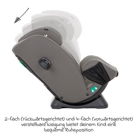 joie Reboarder-Kindersitz Every Stage R129 ab Geburt -12 Jahre (40 cm - 150 cm) Instalation mit dem Fahrzeuggurt inkl. Sitzverkleinerer - Cobblestone