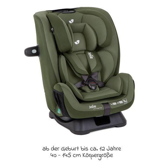 joie Reboarder-Kindersitz Every Stage R129 ab Geburt -12 Jahre (40 cm - 150 cm) Instalation mit dem Fahrzeuggurt inkl. Sitzverkleinerer - Moss