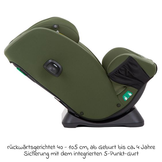 joie Reboarder-Kindersitz Every Stage R129 ab Geburt -12 Jahre (40 cm - 150 cm) Instalation mit dem Fahrzeuggurt inkl. Sitzverkleinerer - Moss