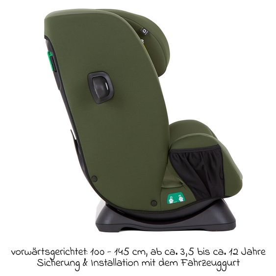 joie Reboarder-Kindersitz Every Stage R129 ab Geburt -12 Jahre (40 cm - 150 cm) Instalation mit dem Fahrzeuggurt inkl. Sitzverkleinerer - Moss