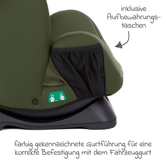 joie Reboarder-Kindersitz Every Stage R129 ab Geburt -12 Jahre (40 cm - 150 cm) Instalation mit dem Fahrzeuggurt inkl. Sitzverkleinerer - Moss