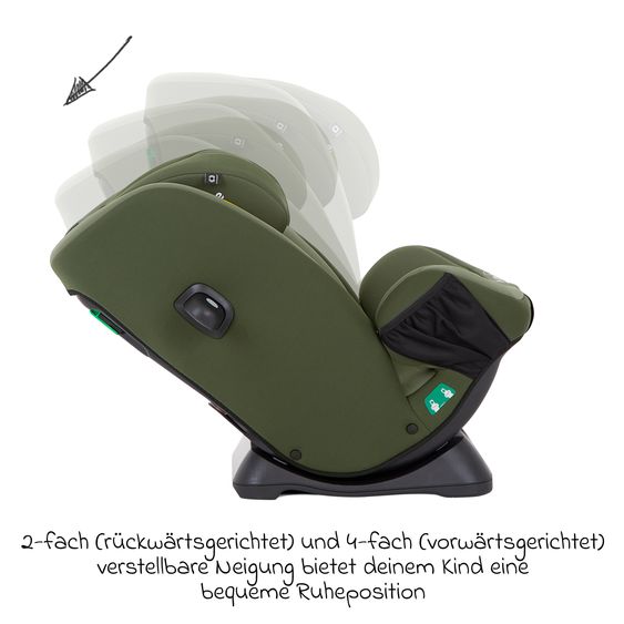 joie Reboarder-Kindersitz Every Stage R129 ab Geburt -12 Jahre (40 cm - 150 cm) Instalation mit dem Fahrzeuggurt inkl. Sitzverkleinerer - Moss