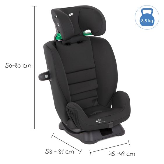 joie Reboarder-Kindersitz Every Stage R129 ab Geburt -12 Jahre (40 cm - 150 cm) Instalation mit dem Fahrzeuggurt inkl. Sitzverkleinerer - Shale