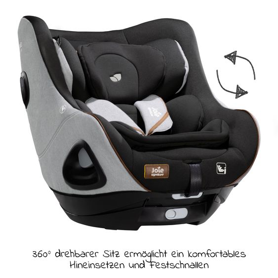 Joie Signature Reboarder-Kindersitz i-Harbour ab Geburt - 4 Jahre (40 cm - 105 cm) 360° drehbar - Signature - Carbon