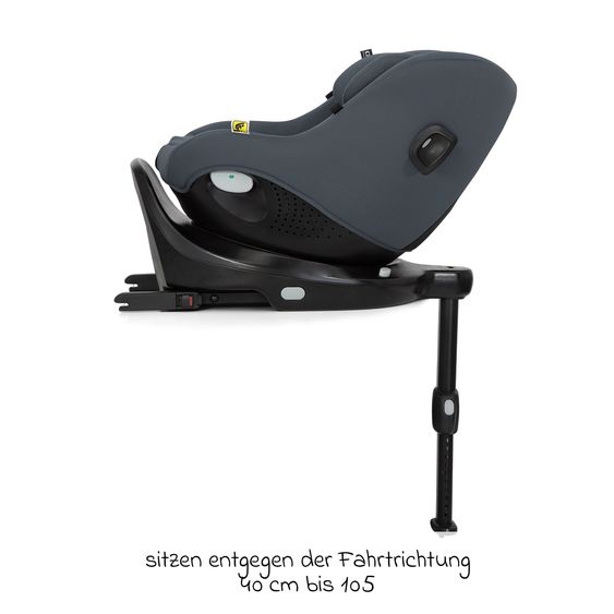 joie Seggiolino Reboarder i-Pivot 360 ruotabile i-Size dalla nascita ai 4 anni (40 cm - 105 cm) inclusa base Isofix con gamba di supporto - Ardesia Scuro
