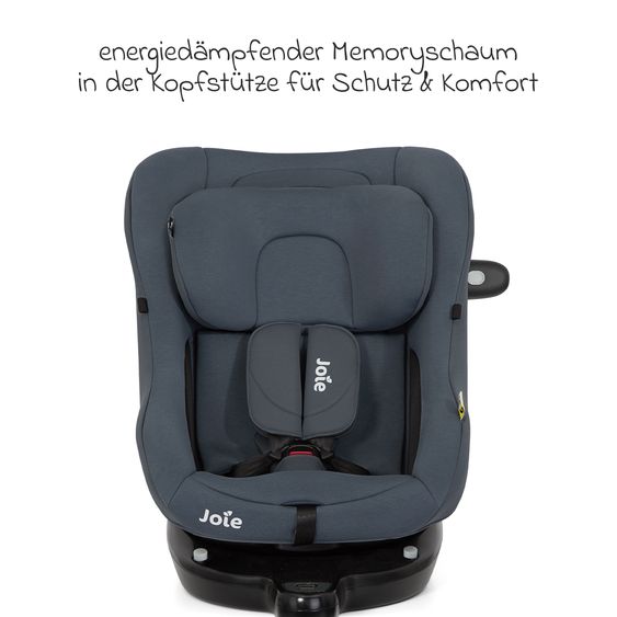 joie Seggiolino Reboarder i-Pivot 360 ruotabile i-Size dalla nascita ai 4 anni (40 cm - 105 cm) inclusa base Isofix con gamba di supporto - Ardesia Scuro