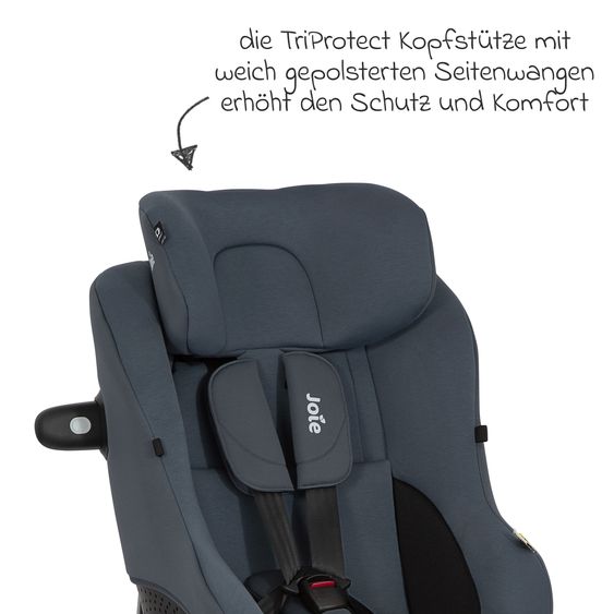 joie Seggiolino Reboarder i-Pivot 360 ruotabile i-Size dalla nascita ai 4 anni (40 cm - 105 cm) inclusa base Isofix con gamba di supporto - Ardesia Scuro