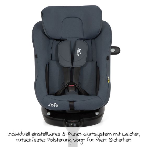 joie Seggiolino Reboarder i-Pivot 360 ruotabile i-Size dalla nascita ai 4 anni (40 cm - 105 cm) inclusa base Isofix con gamba di supporto - Ardesia Scuro